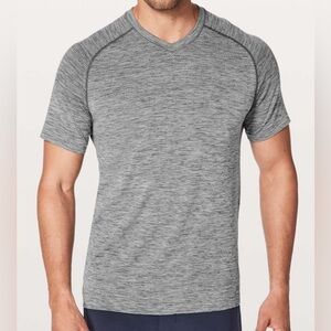 Lululemon Metal Vent Tech Short Sleeve V Slate / White Men Sz L